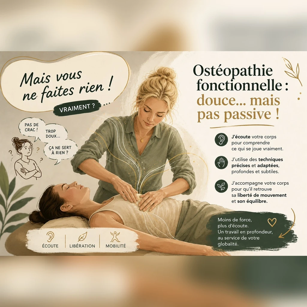 L’ostéopathie fonctionnelle : douce mais pas passive