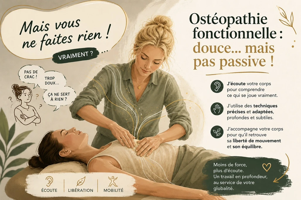 L’ostéopathie fonctionnelle : douce mais pas passive